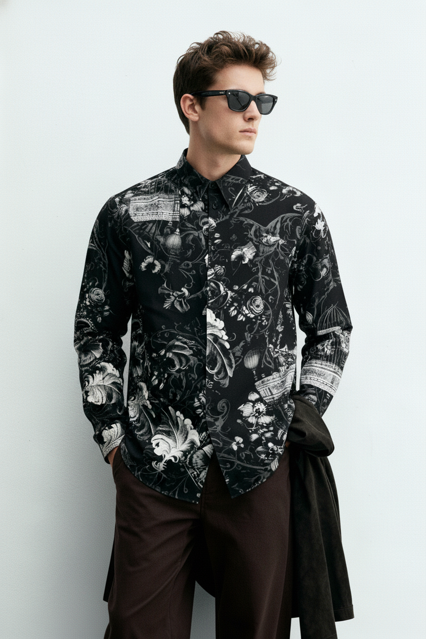 Versace Jeans Couture Shirt featuring floral print available at Lestyle Boutique Melbourne