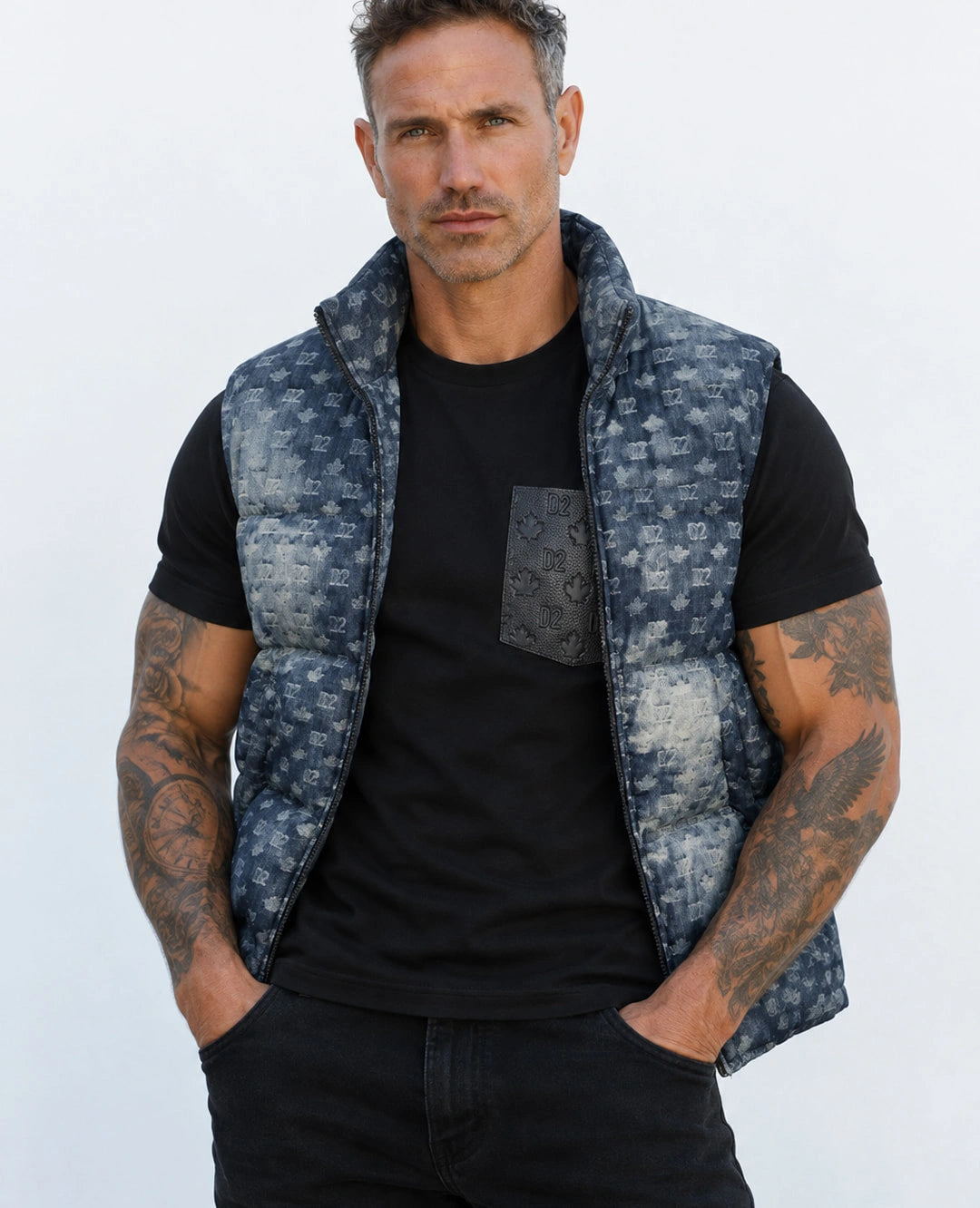 DSQUARED2 vest featuring all-over logo pattern available at Lestyle Boutique Melbourne