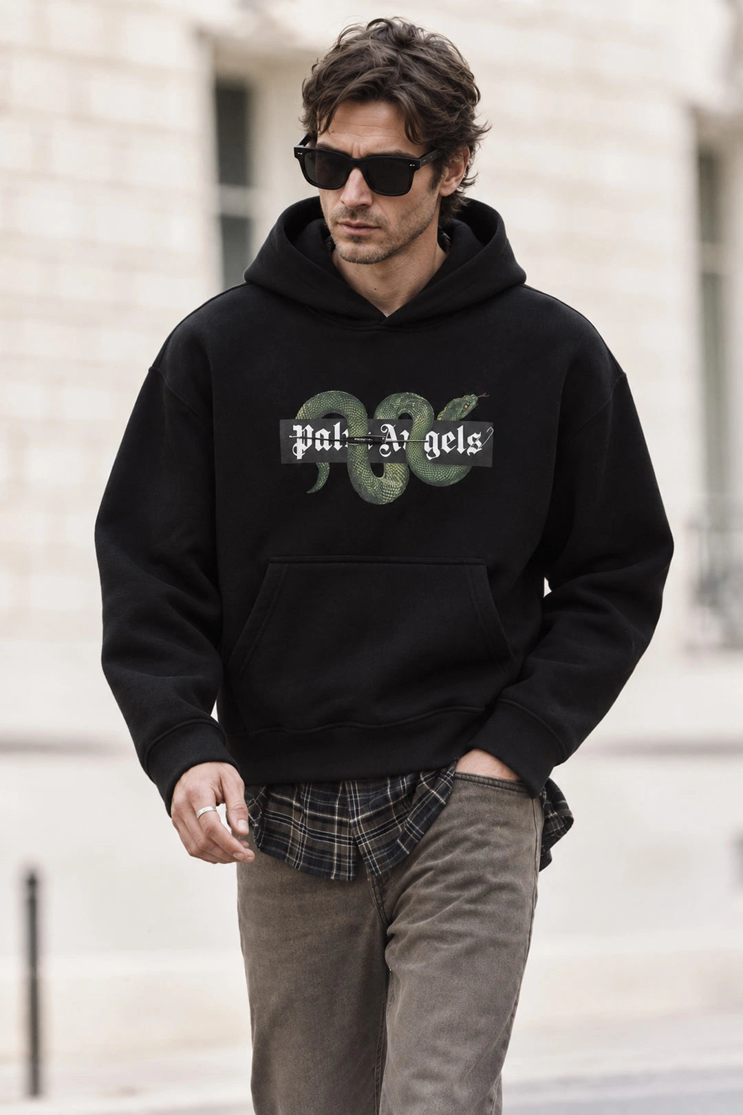 PALM ANGELS sweatshirt featuring snakes graphic available at Lestyle Boutique Melbourne