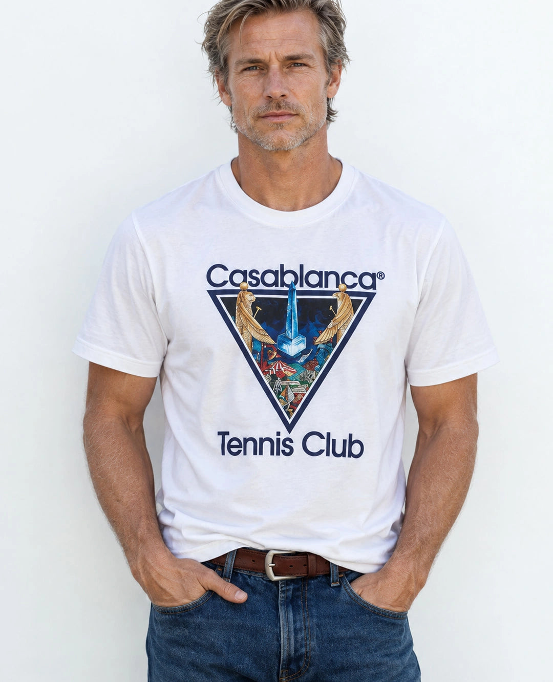 Casablanca T-shirt featuring graphic Tennis Club print available at Lestyle Boutique Melbourne
