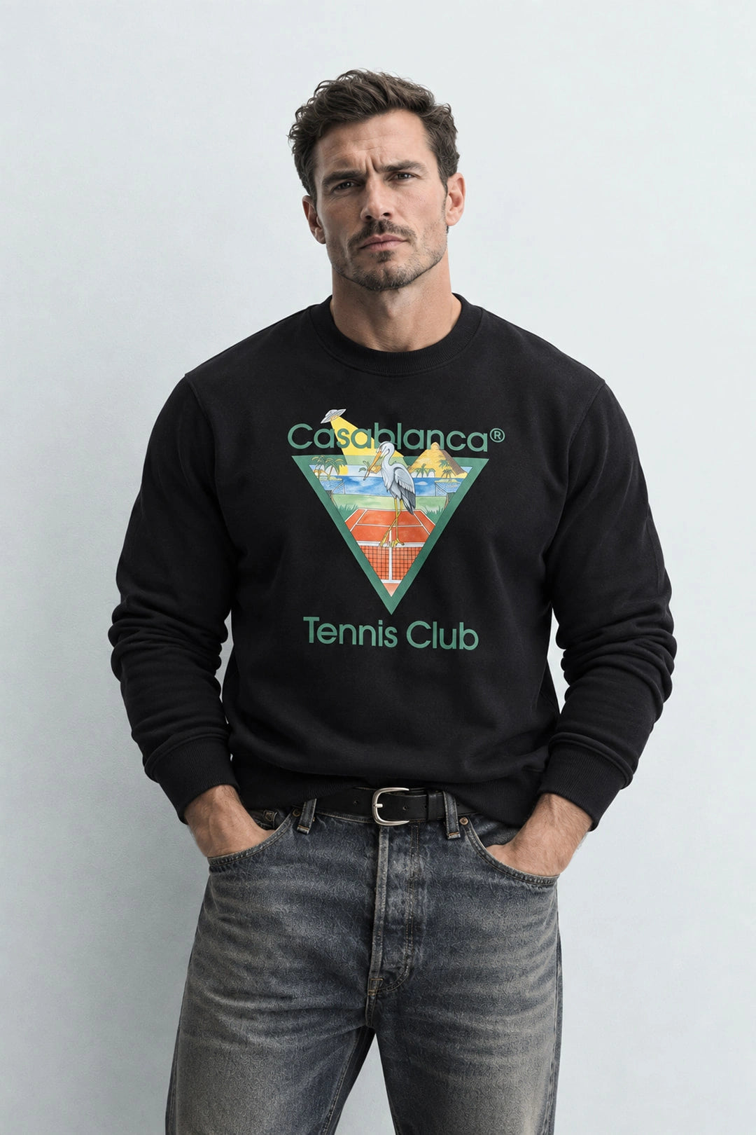CASABLANCA sweatshirt featuring Tennis Club graphic available at Lestyle Boutique Melbourne