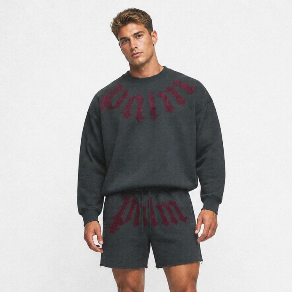 Palm Angels sweatshirt featuring red paint effect design available at Lestyle Boutique Melbourne