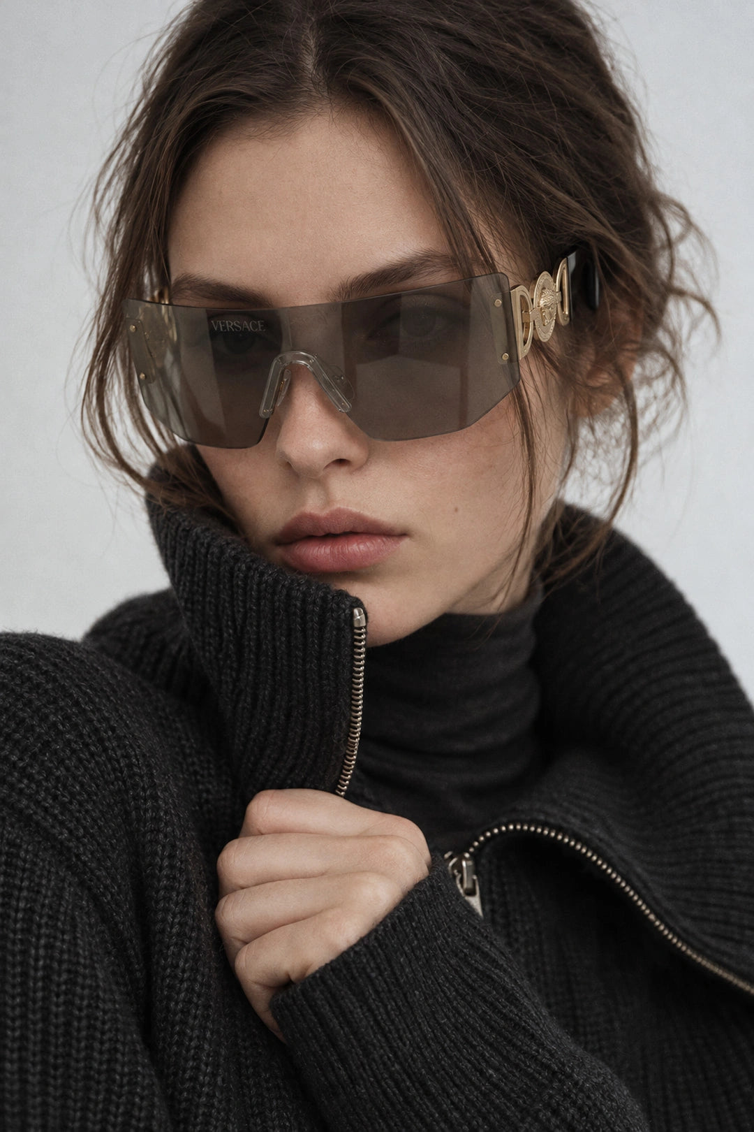 VERSACE sunglasses featuring reflective shield lenses available at Lestyle Boutique Melbourne