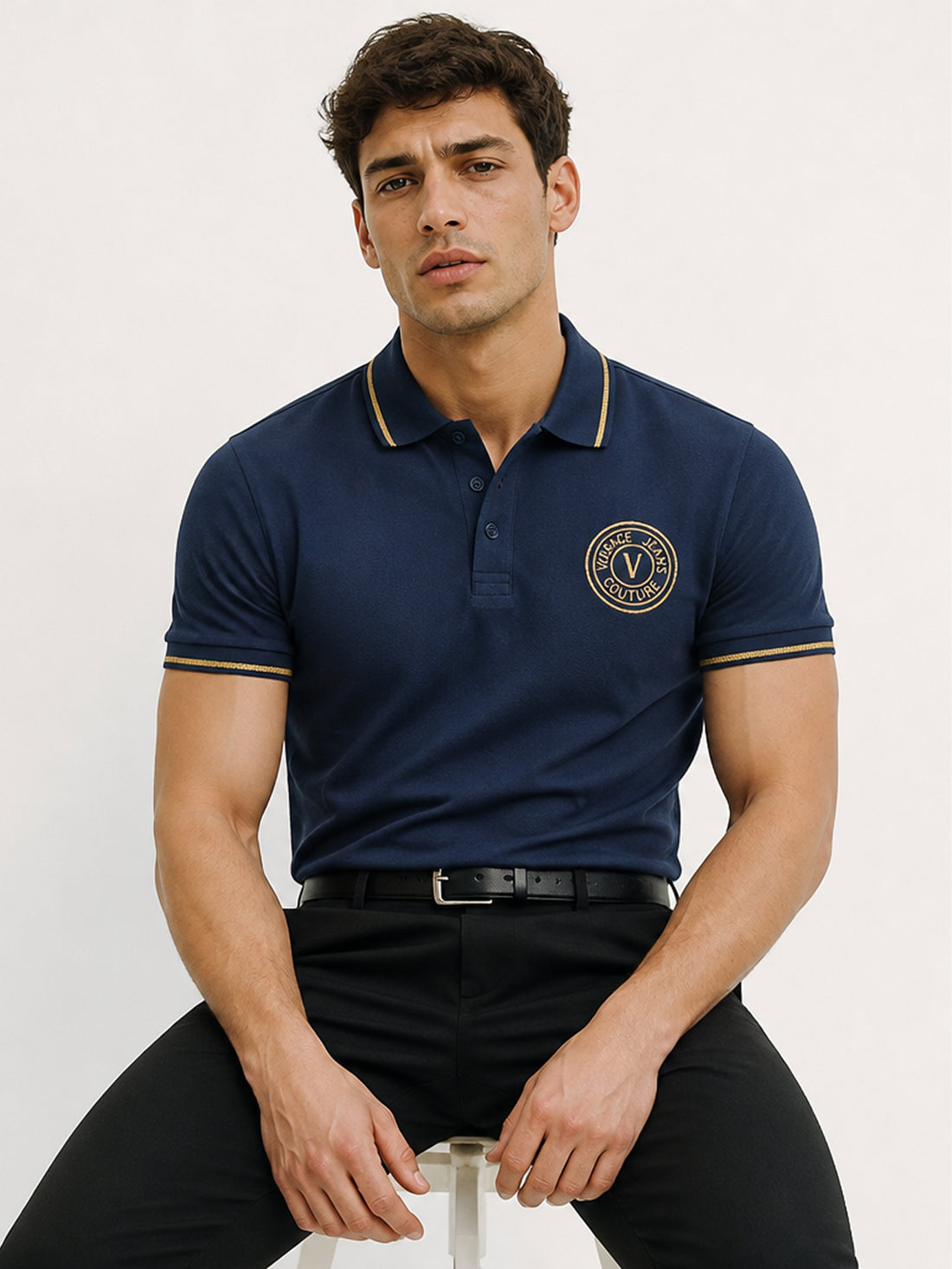 Versace Jeans Couture polo featuring logo available at Lestyle Boutique Melbourne