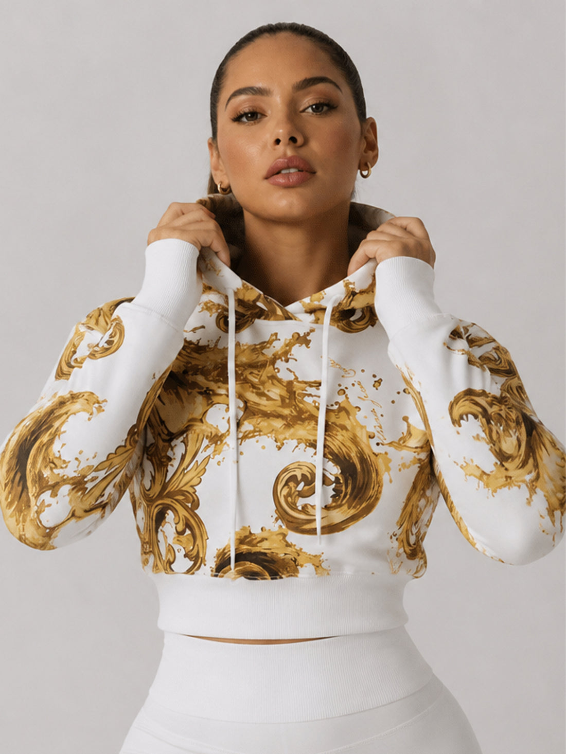 Versace Jeans Couture hoodie with gold swirl print available at Lestyle Boutique Melbourne