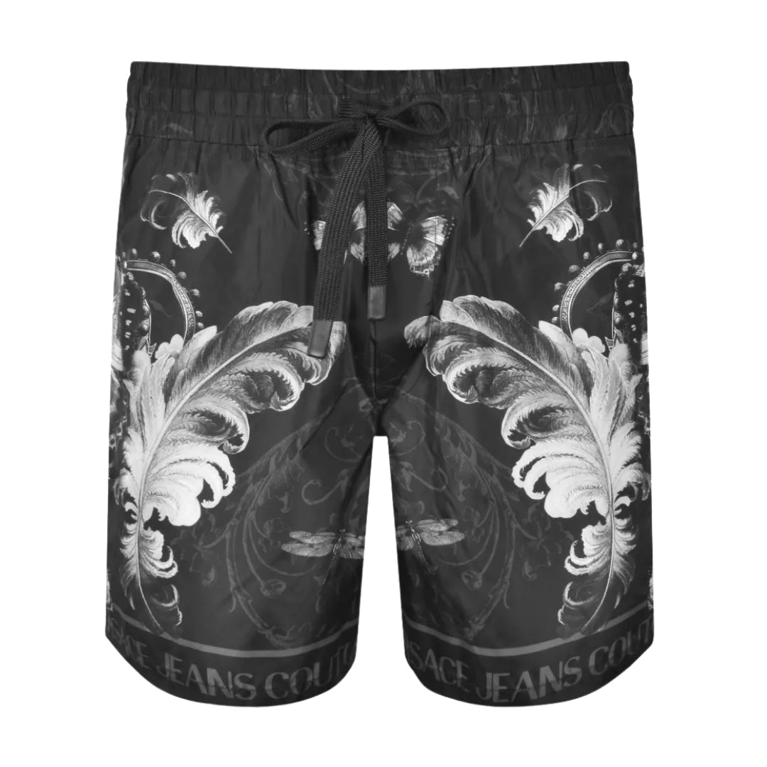 Versace Jeans Couture Cabinet Shorts Black featuring all-over print design available at Lestyle Boutique Melbourne