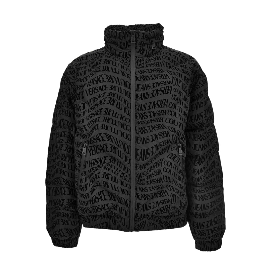 Versace Jeans Couture logo-print puffer jacket featuring all-over logo print available at Lestyle Boutique Melbourne
