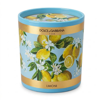 Dolce & Gabbana lemon-scented candle in a decorative tin, available at Lestyle Boutique Melbourne