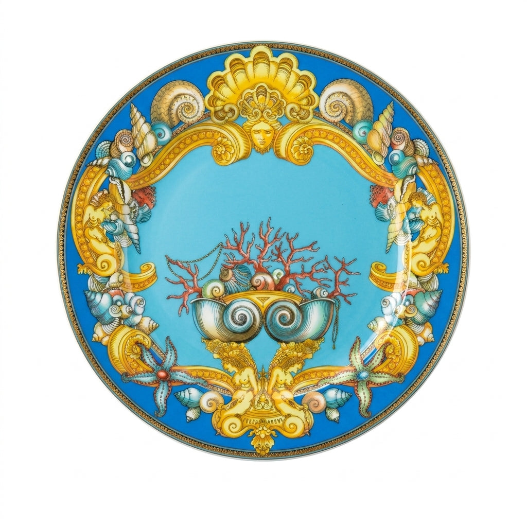 Versace charger plate 33cm featuring intricate baroque design, available at Lestyle Boutique Melbourne