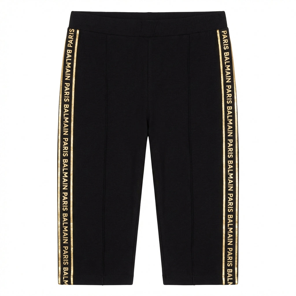 Balmain Biker Shorts for kids featuring logo tape available at Lestyle Boutique Melbourne