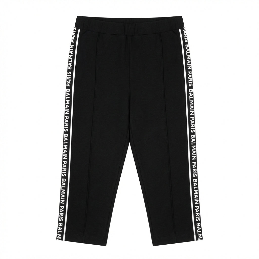 Balmain Kids biker shorts featuring logo tape available at Lestyle Boutique Melbourne