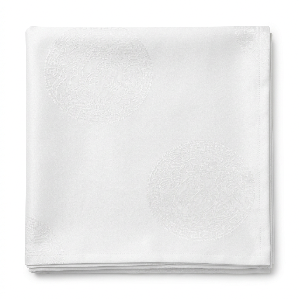 Versace tablecloth featuring embossed Medusa logo available at Lestyle Boutique Melbourne