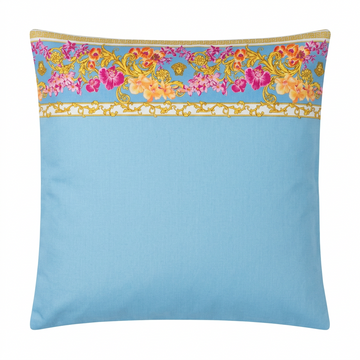 Versace cushion cover in blue featuring floral design available at Lestyle Boutique Melbourne