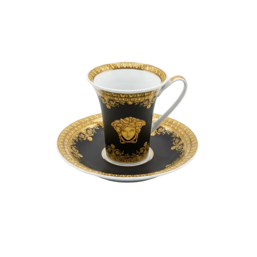 Versace espresso cup & saucer featuring gold accents available at Lestyle Boutique Melbourne