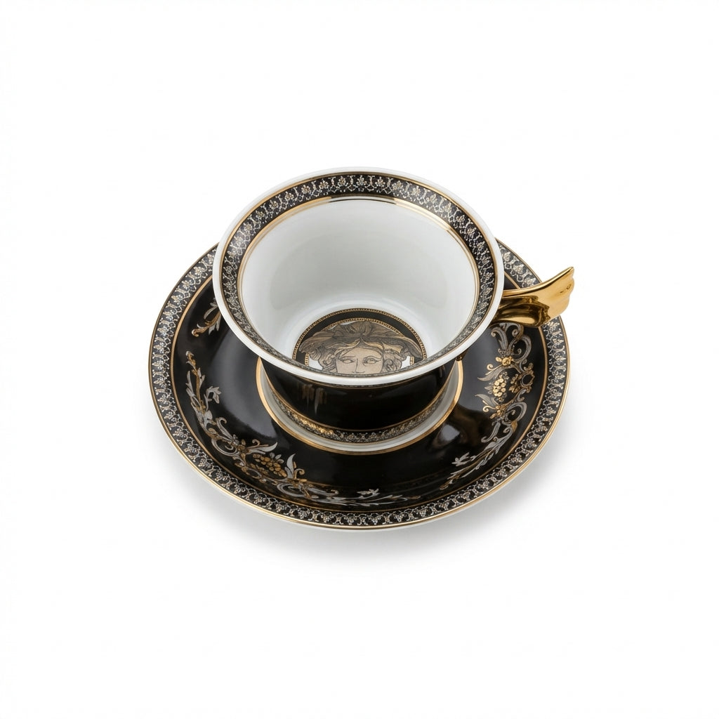 Versace cup & saucer featuring gold handle available at Lestyle Boutique Melbourne