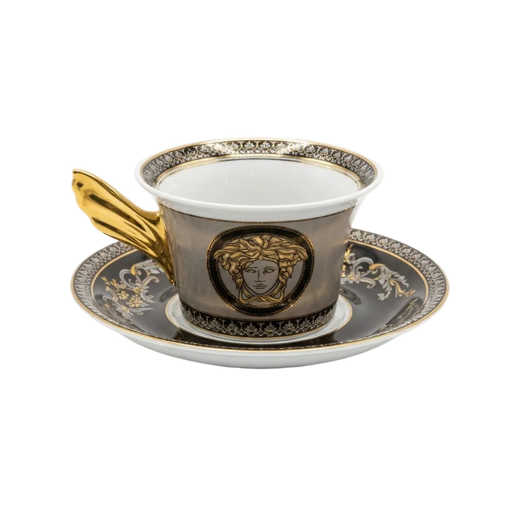 Versace cup & saucer featuring gold handle available at Lestyle Boutique Melbourne