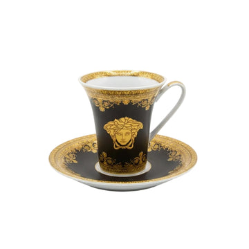 Versace espresso cup & saucer featuring gold Medusa design available at Lestyle Boutique Melbourne