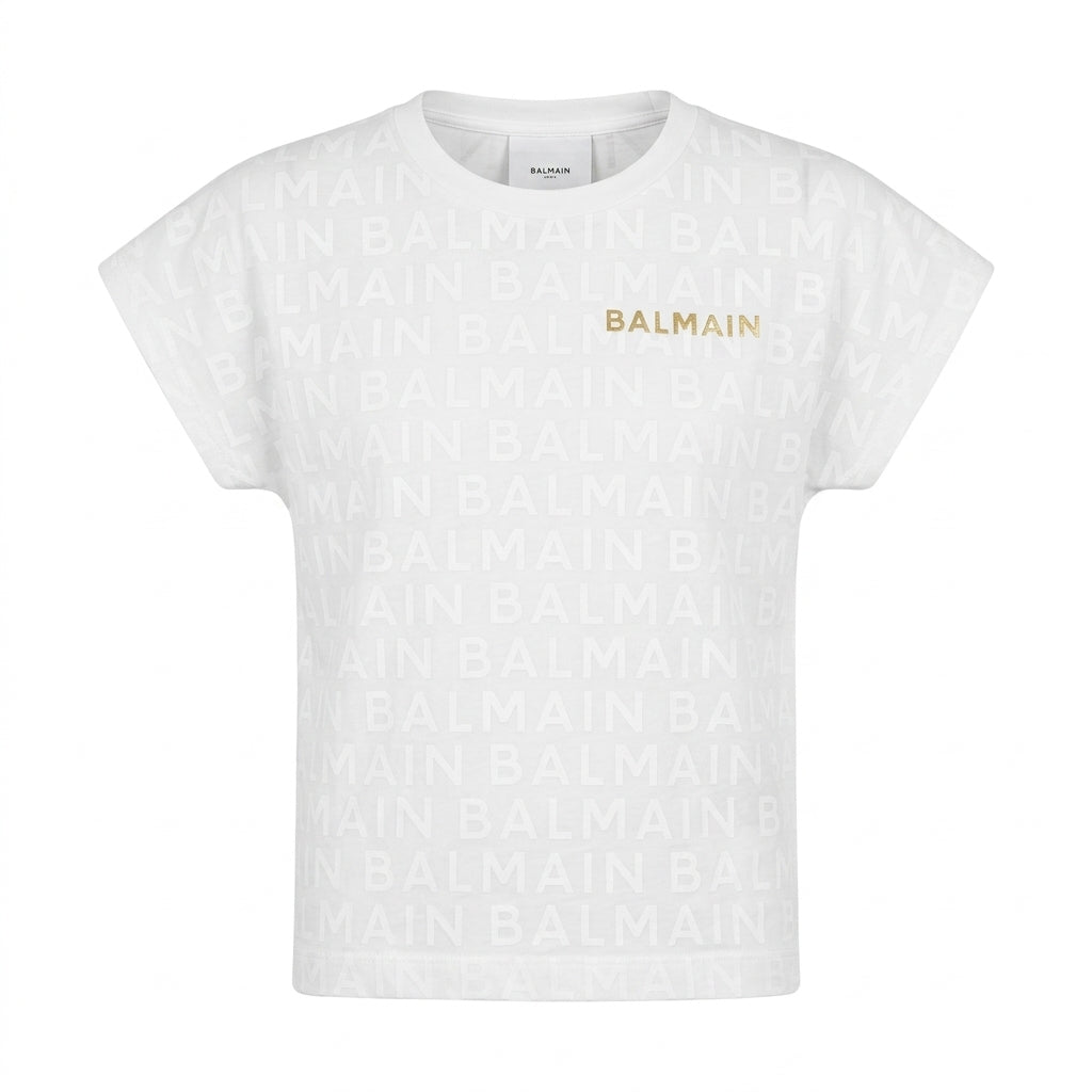 Balmain T-shirt featuring branding available at Lestyle Boutique Melbourne