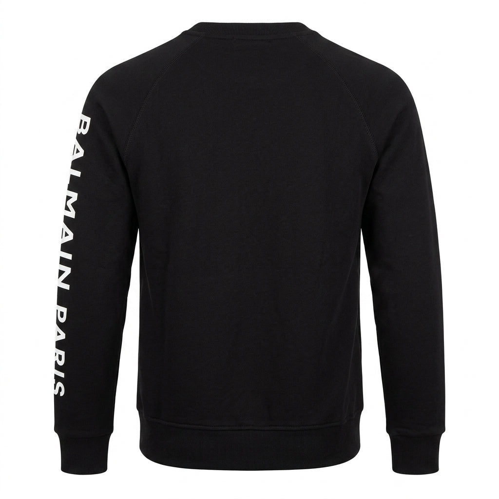 Balmain sweatshirt featuring bold branding on sleeve available at Lestyle Boutique Melbourne