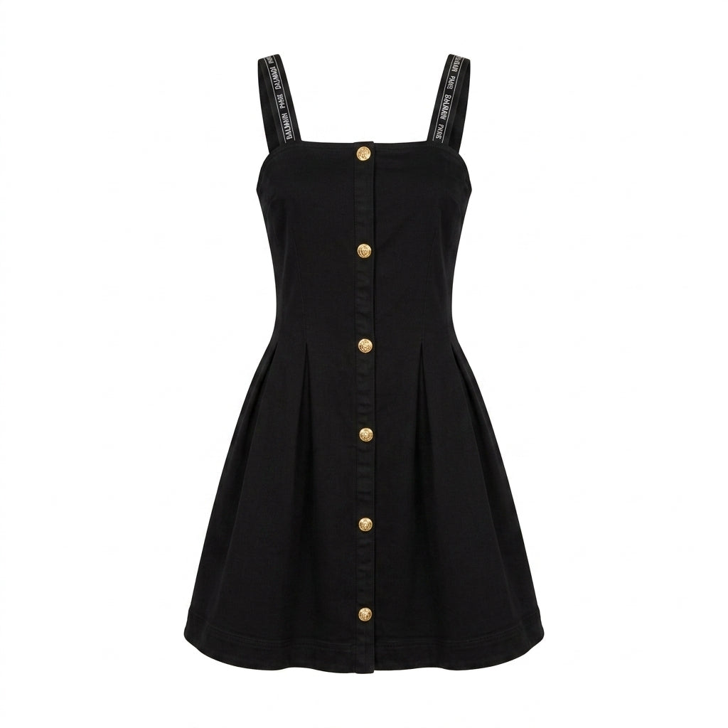 Balmain dress featuring gold buttons available at Lestyle Boutique Melbourne