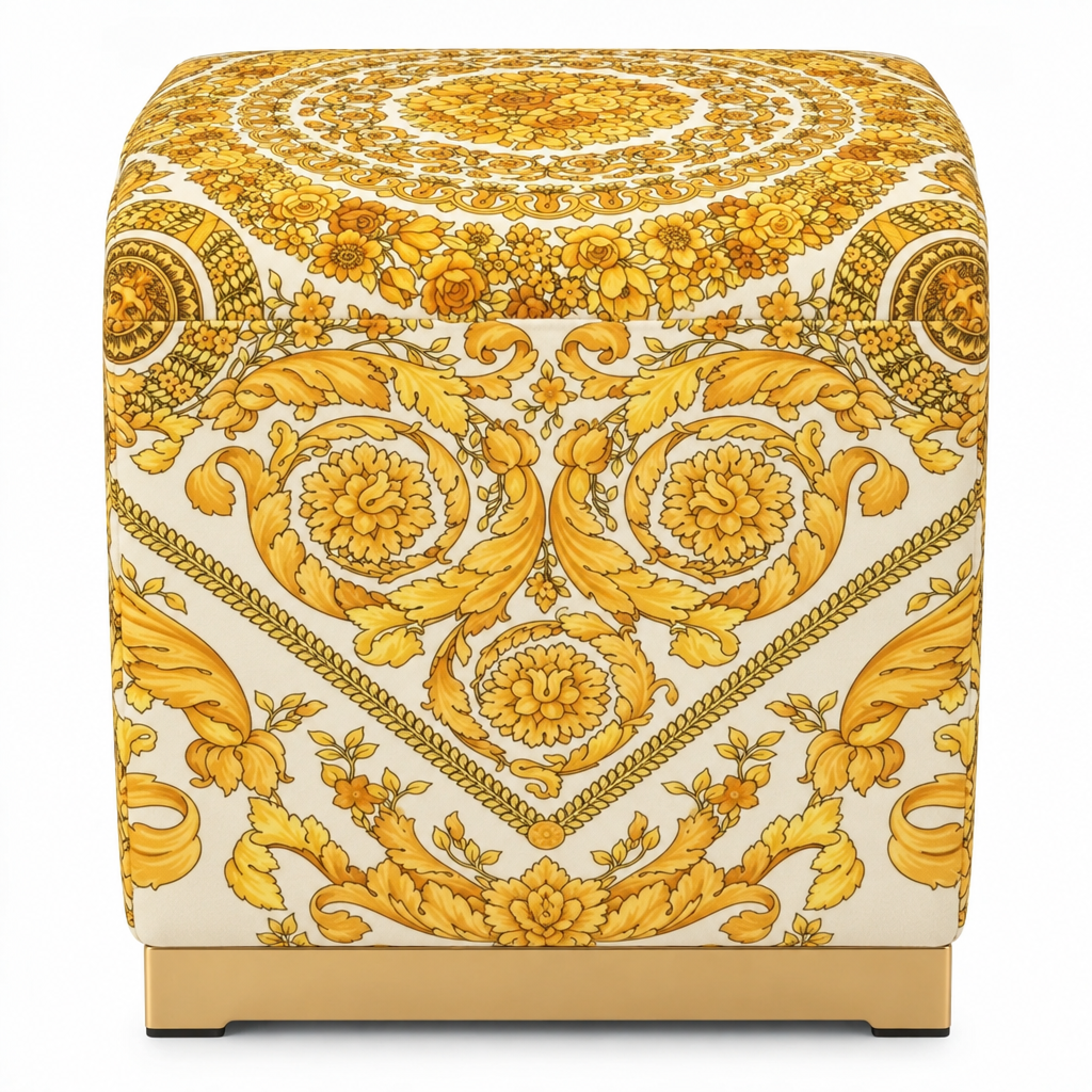 VERSACE OTTOMAN featuring ornate baroque floral print available at Lestyle Boutique Melbourne