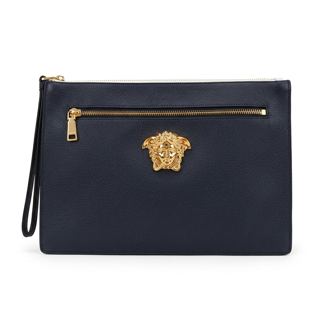 VERSACE clutch featuring gold Medusa head available at Lestyle Boutique Melbourne