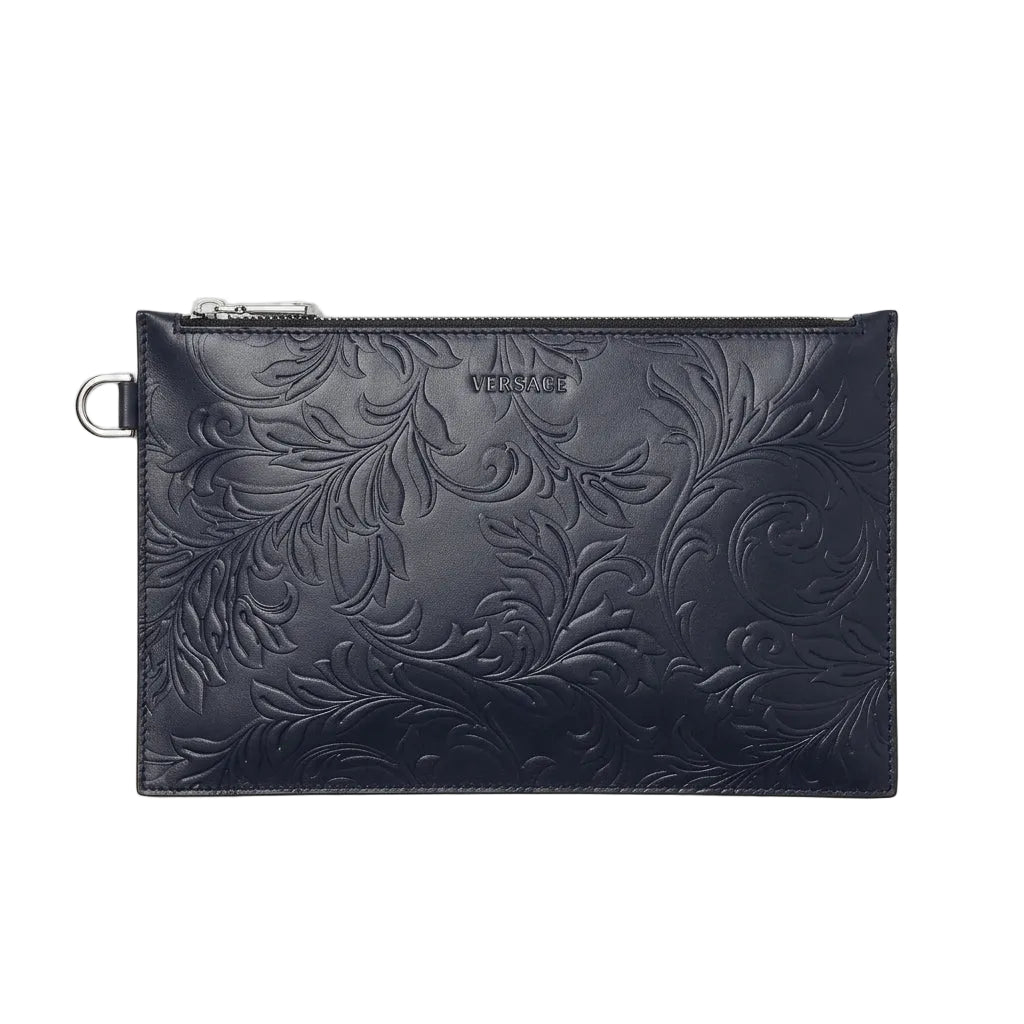 VERSACE clutch featuring embossed floral texture available at Lestyle Boutique Melbourne