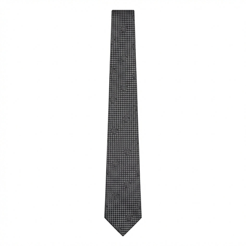 Versace tie featuring sophisticated pattern, available at Lestyle Boutique Melbourne