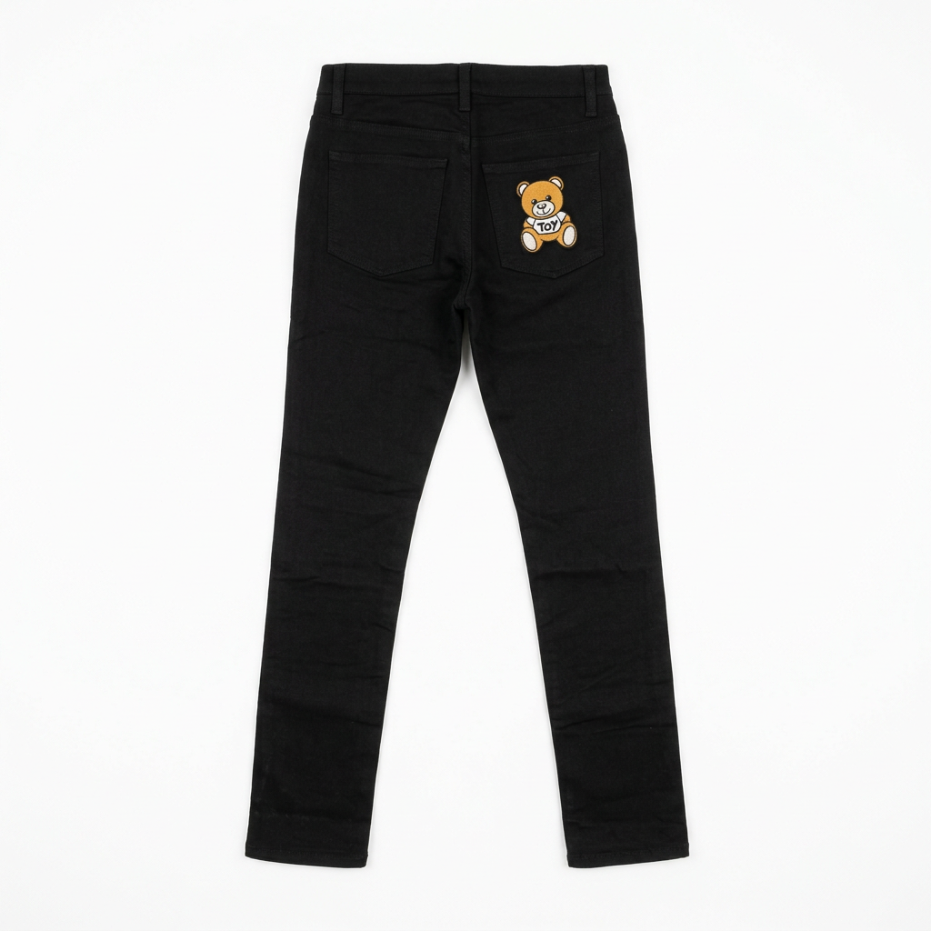 Moschino jeans featuring a small bear patch available at Lestyle Boutique Melbourne