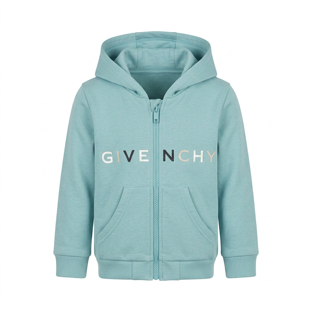 Givenchy kids zip-up hoodie in blue with logo available at Lestyle Boutique Melbourne