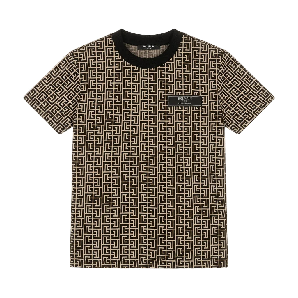 Balmain Kids T-Shirt featuring geometric pattern available at Lestyle Boutique Melbourne
