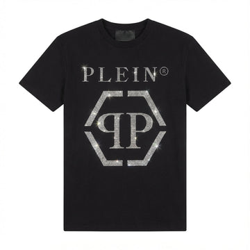Philipp Plein men's T-shirt featuring logo embellishment available at Lestyle Boutique Melbourne
