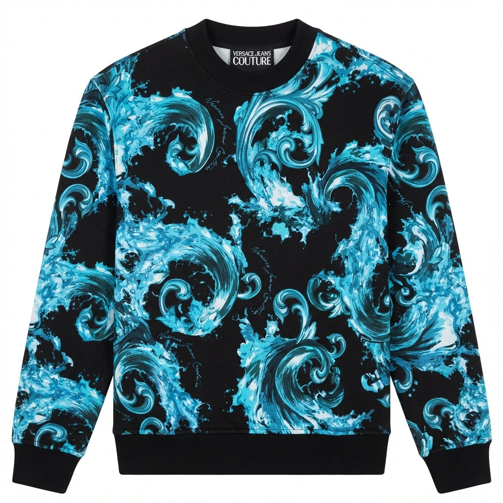 Versace Jeans Couture sweatshirt featuring wave print available at Lestyle Boutique Melbourne