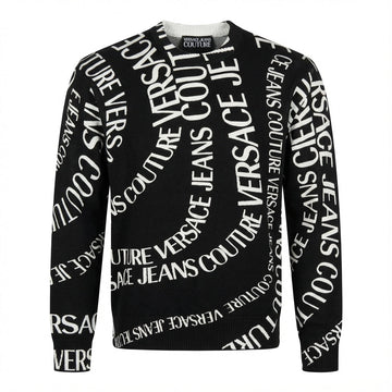 Versace Jeans Couture men's knitwear with bold logo print available at Lestyle Boutique Melbourne