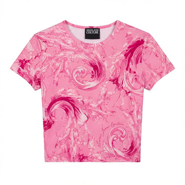 Versace Jeans Couture crop top featuring swirling patterns available at Lestyle Boutique Melbourne