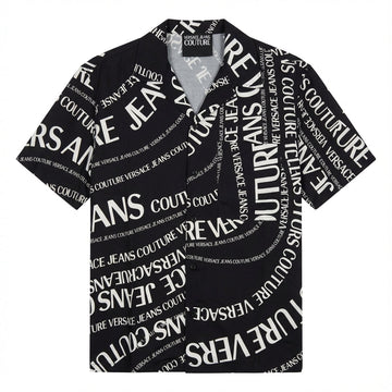 Versace Jeans Couture short sleeve shirt featuring bold logo print available at Lestyle Boutique Melbourne