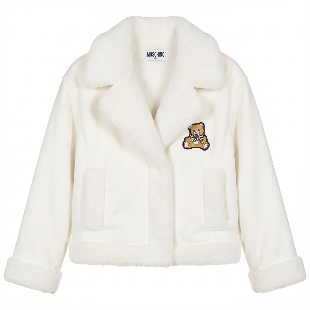 Moschino Kids jacket featuring teddy bear embroidery available at Lestyle Boutique Melbourne