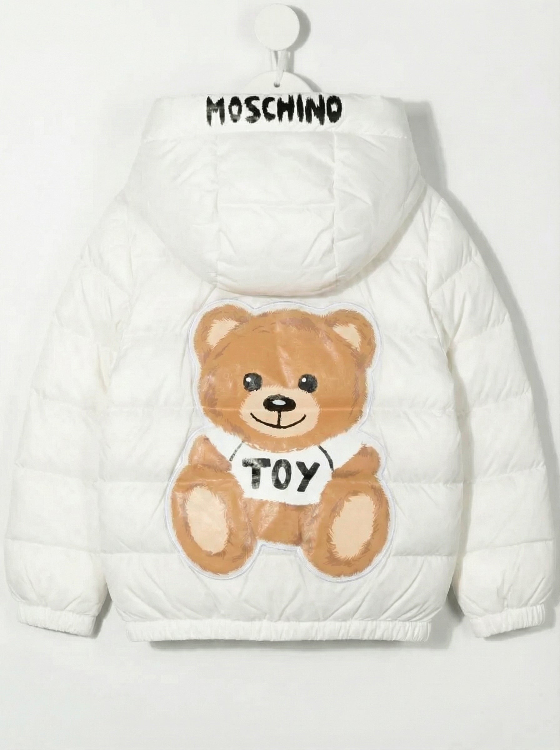 Moschino Kids Jacket with logo print and classic hood, available at Lestyle Boutique Melbourne