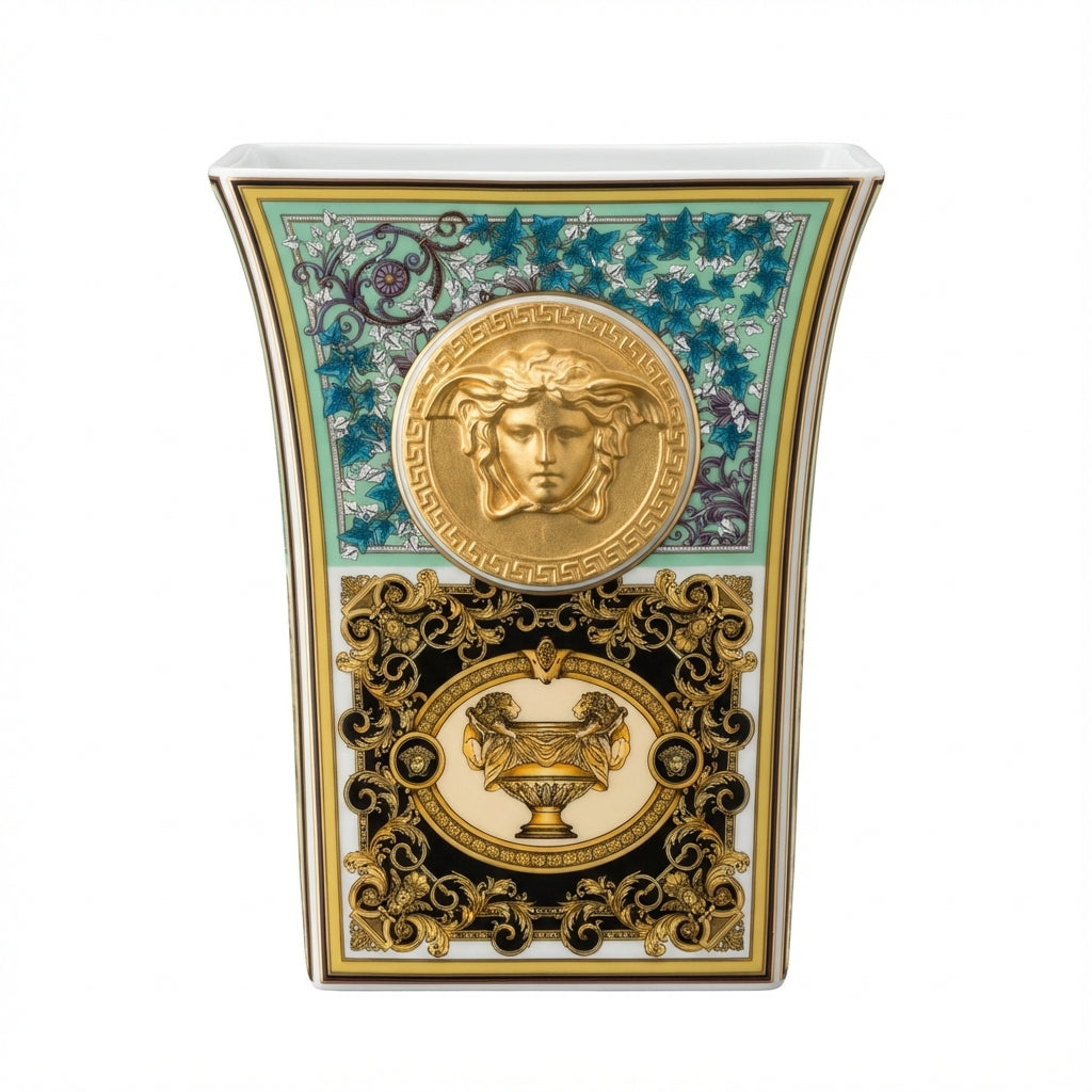 Versace Barocco Mosaic Vase featuring intricate floral and emblem design available at Lestyle Boutique Melbourne