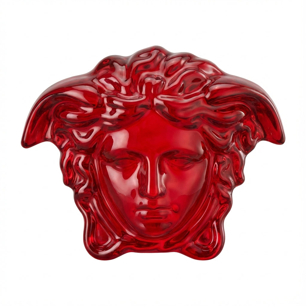 Versace Medusa Lumiere paperweight featuring a red Medusa head, available at Lestyle Boutique Melbourne