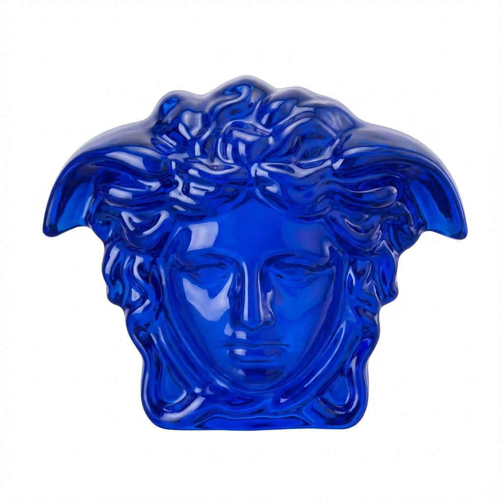Versace Medusa Lumiere paperweight featuring royal blue glass available at Lestyle Boutique Melbourne