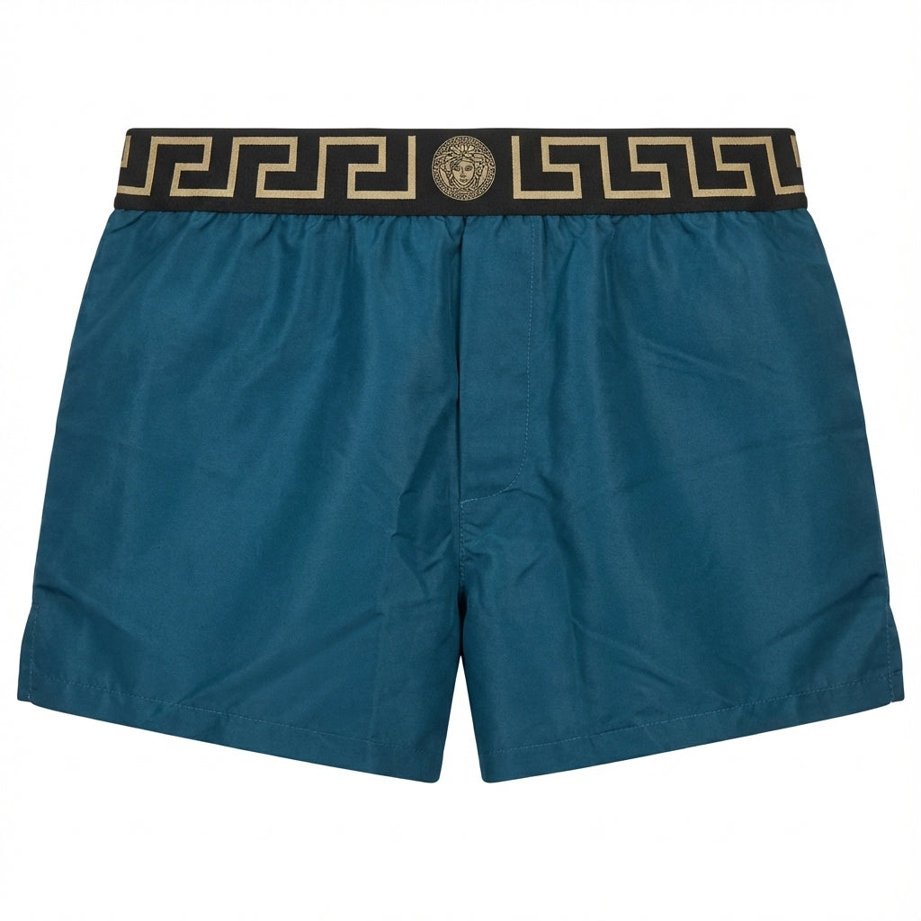 Versace shorts featuring Greek key waistband available at Lestyle Boutique Melbourne