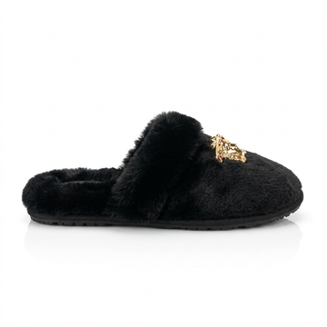 Versace slippers featuring a gold Medusa emblem available at Lestyle Boutique Melbourne