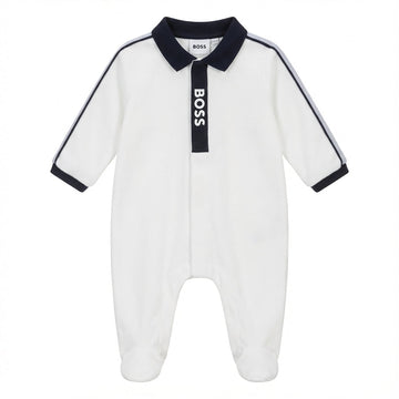 Boss Baby romper featuring a black collar available at Lestyle Boutique Melbourne