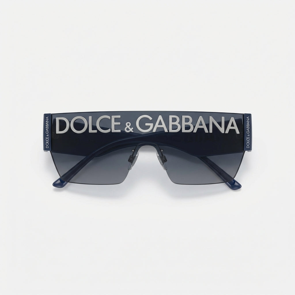 Dolce & Gabbana dark blue sunglasses featuring bold logo design available at Lestyle Boutique Melbourne