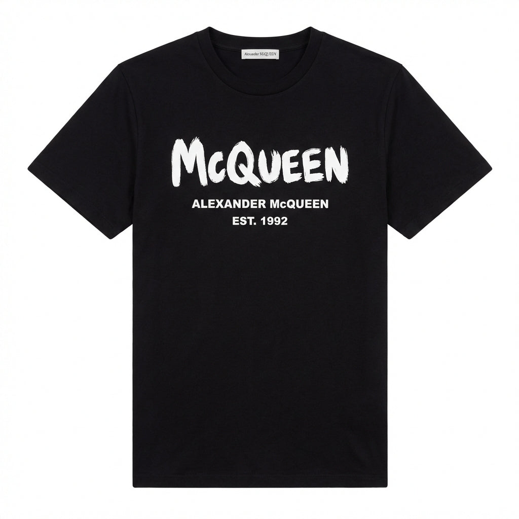 Alexander McQueen T-shirt featuring bold branding available at Lestyle Boutique Melbourne