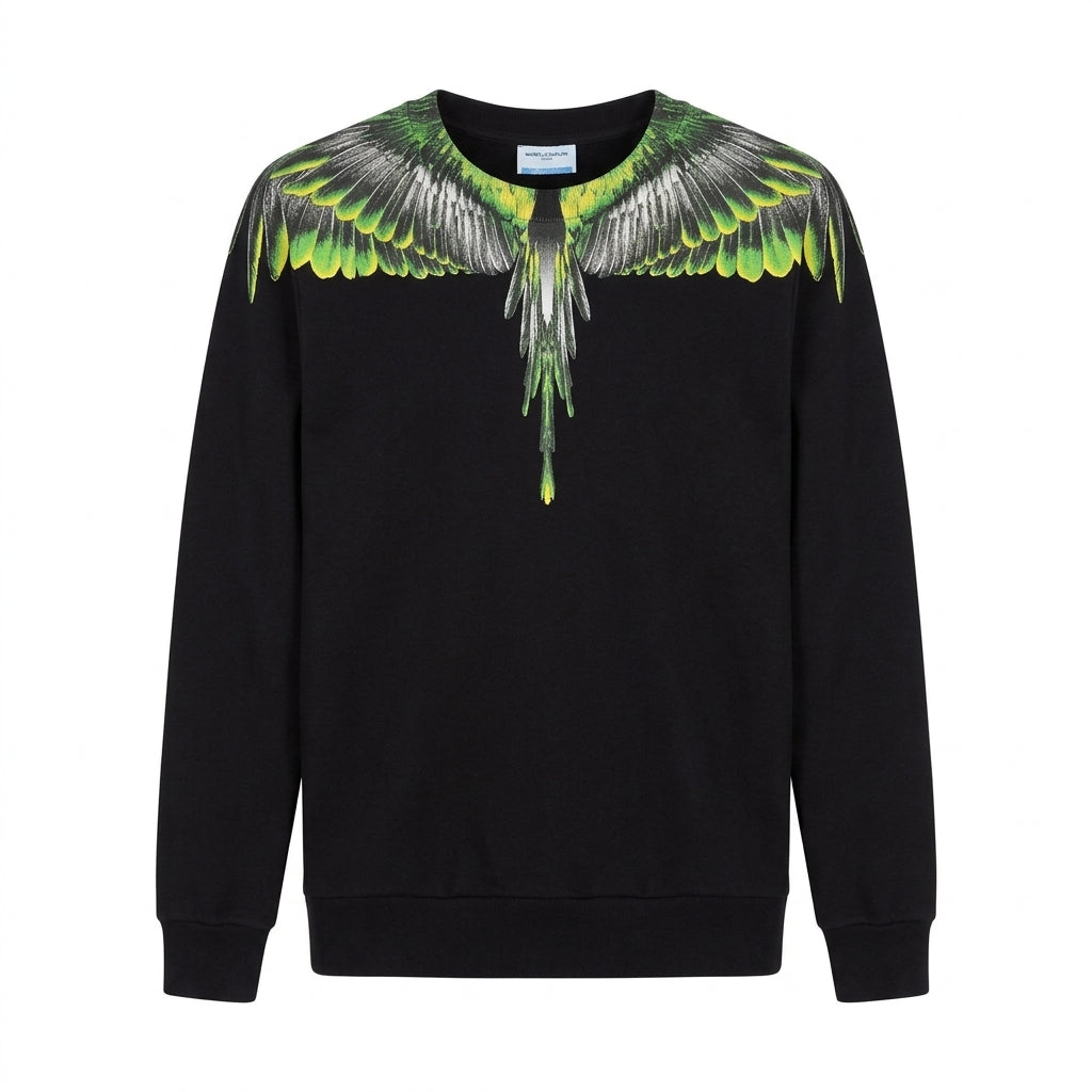 MARCELO BURLON sweatshirt featuring neon wing graphic available at Lestyle Boutique Melbourne