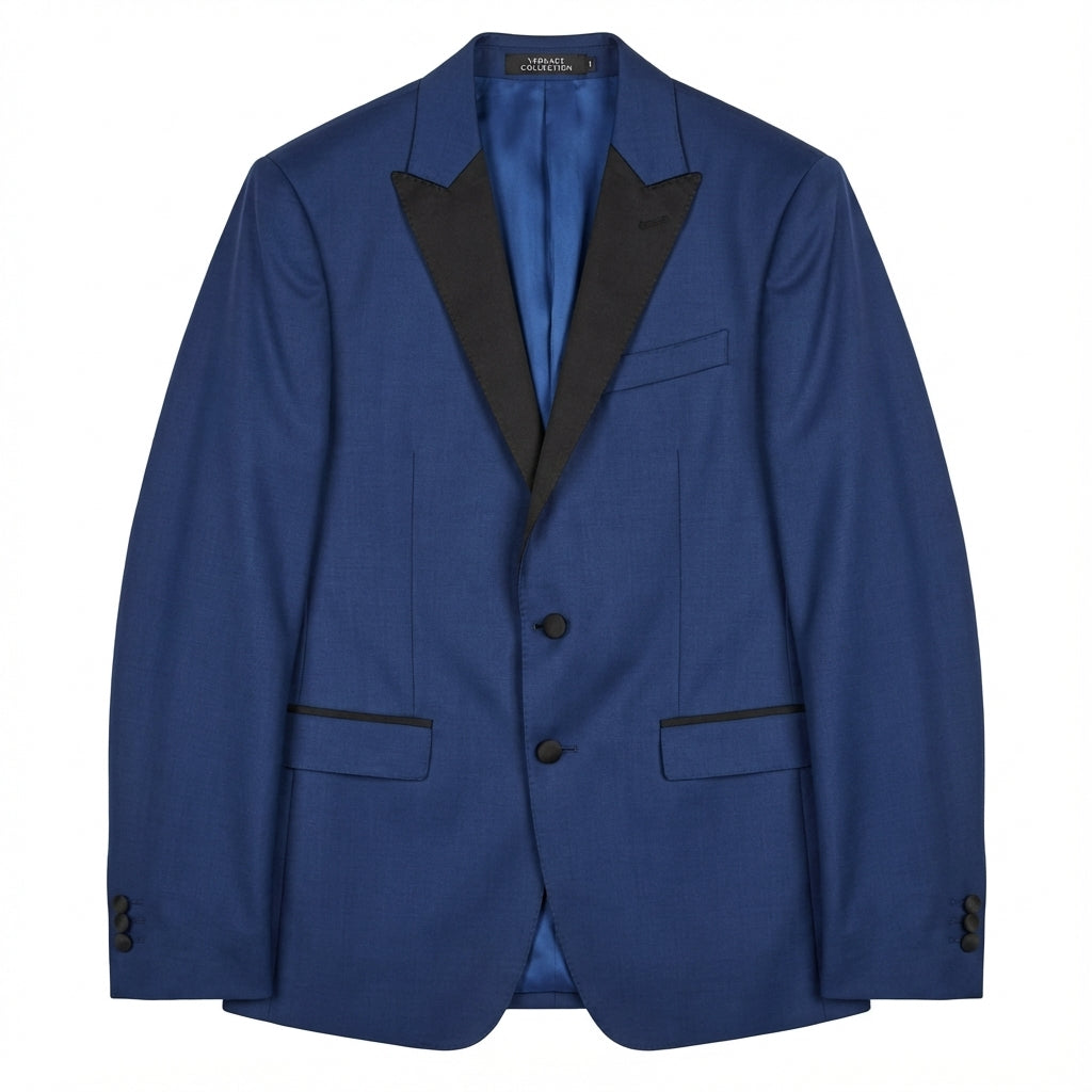 Versace collection suit set featuring a sharp lapel available at Lestyle Boutique Melbourne