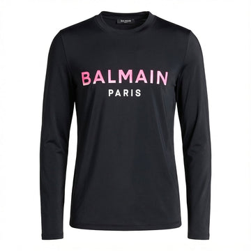 Balmain long sleeves t-shirt featuring bold logo print available at Lestyle Boutique Melbourne