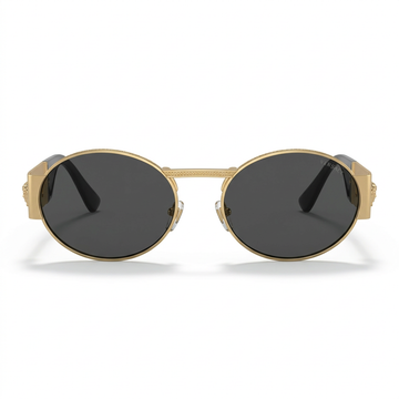 Versace sunglasses featuring round black lenses with gold frame available at Lestyle Boutique Melbourne